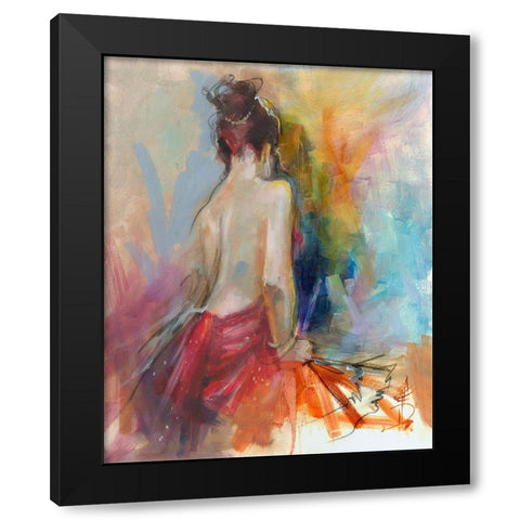 Mood Alizarine II Black Modern Wood Framed Art Print by Doyle, Anne Farrall