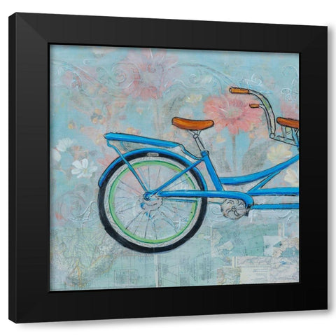 Bicycle Collage I Black Modern Wood Framed Art Print by Iafrate, Sandra