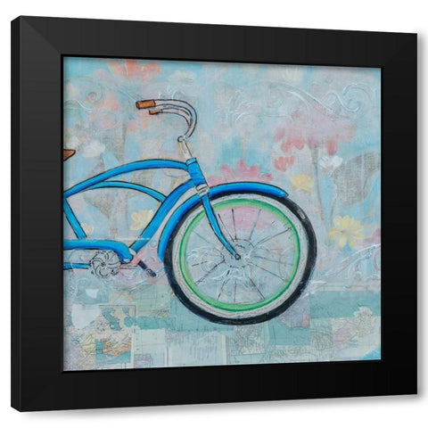 Bicycle Collage II Black Modern Wood Framed Art Print with Double Matting by Iafrate, Sandra