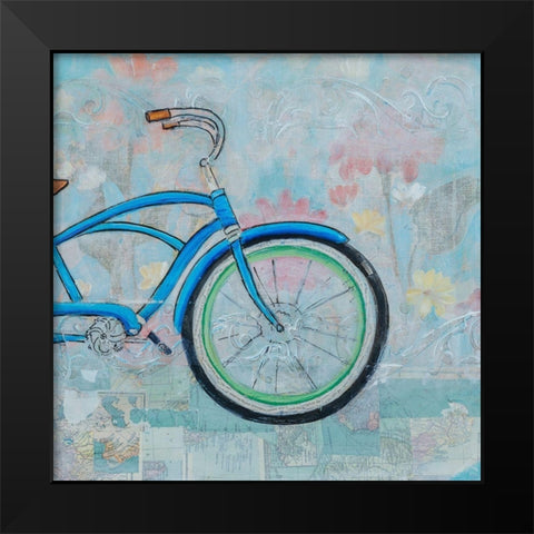 Bicycle Collage II Black Modern Wood Framed Art Print by Iafrate, Sandra