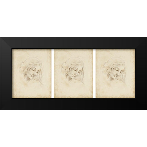 3-UP Classical Portrait Study III Black Modern Wood Framed Art Print by Harper, Ethan