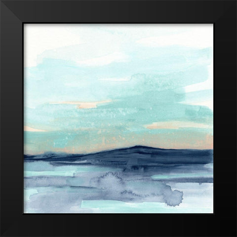 Ocean Morning Mist II Black Modern Wood Framed Art Print by Vess, June Erica