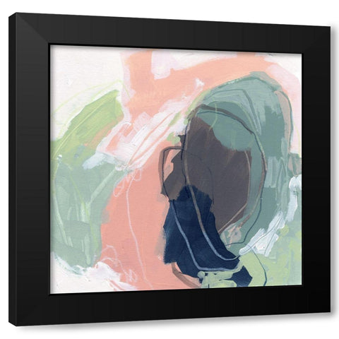 Circle Side I Black Modern Wood Framed Art Print by Vess, June Erica