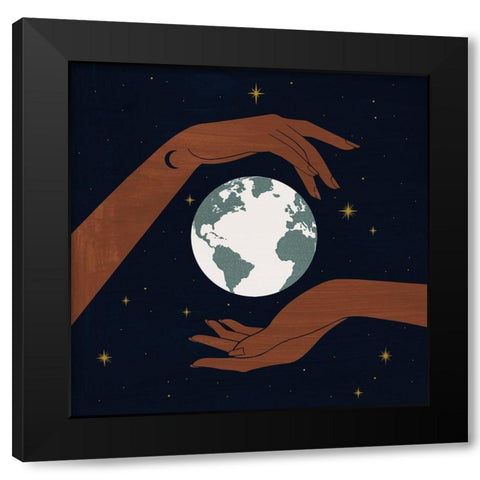 Dear Mother Earth II Black Modern Wood Framed Art Print with Double Matting by Popp, Grace