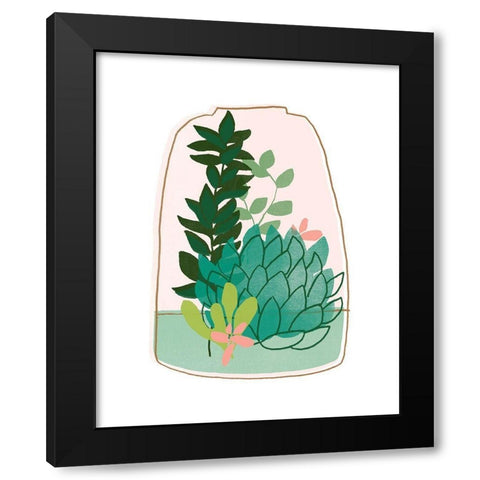 Terrarium Cameo I Black Modern Wood Framed Art Print by Vess, June Erica