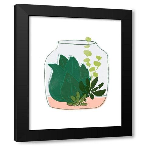 Terrarium Cameo II Black Modern Wood Framed Art Print by Vess, June Erica