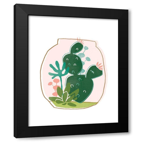 Terrarium Cameo III Black Modern Wood Framed Art Print by Vess, June Erica
