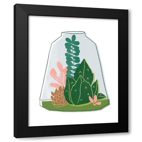 Terrarium Cameo IV Black Modern Wood Framed Art Print by Vess, June Erica
