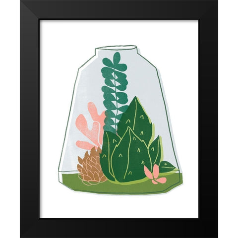 Terrarium Cameo IV Black Modern Wood Framed Art Print by Vess, June Erica