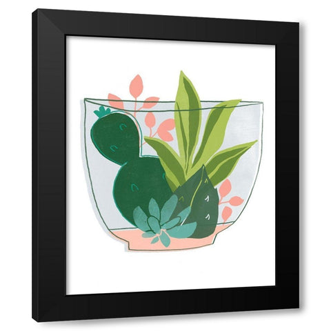 Terrarium Cameo V Black Modern Wood Framed Art Print with Double Matting by Vess, June Erica