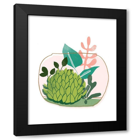 Terrarium Cameo VI Black Modern Wood Framed Art Print with Double Matting by Vess, June Erica