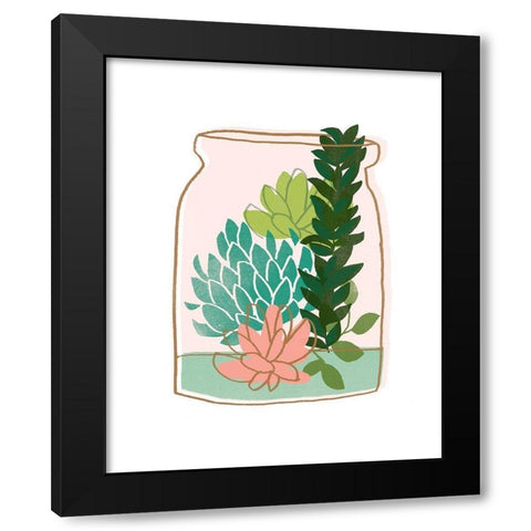 Terrarium Cameo VIII Black Modern Wood Framed Art Print with Double Matting by Vess, June Erica