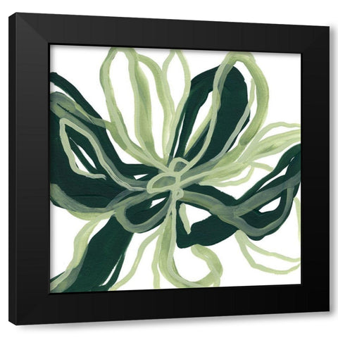 Emerald Bloom II Black Modern Wood Framed Art Print with Double Matting by Vess, June Erica