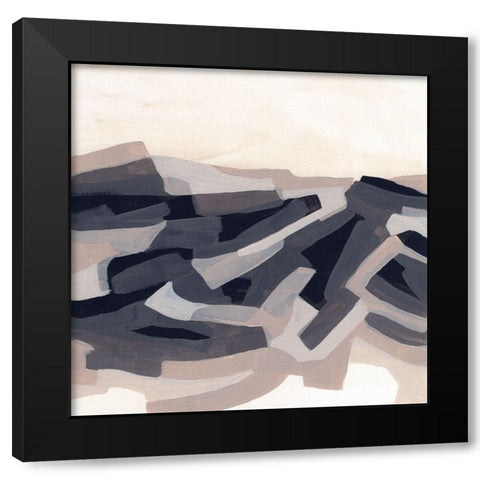Puzzle Landscape I Black Modern Wood Framed Art Print by Vess, June Erica