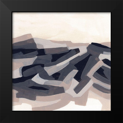 Puzzle Landscape I Black Modern Wood Framed Art Print by Vess, June Erica