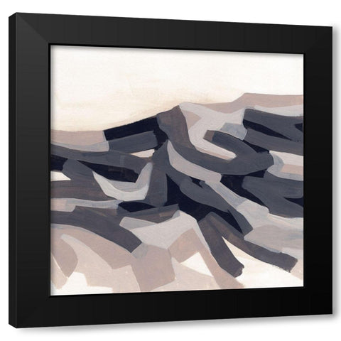 Puzzle Landscape II Black Modern Wood Framed Art Print by Vess, June Erica