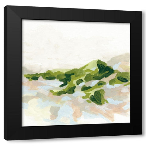 Emerald Hills II Black Modern Wood Framed Art Print by Vess, June Erica