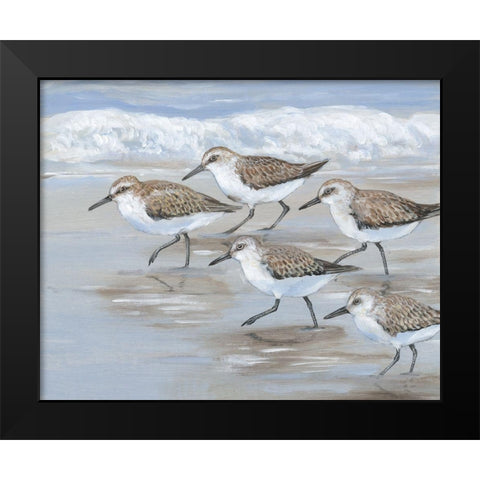 Sandpipers I Black Modern Wood Framed Art Print by OToole, Tim