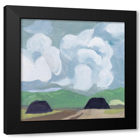 A Quiet Village II Black Modern Wood Framed Art Print with Double Matting by Wang, Melissa