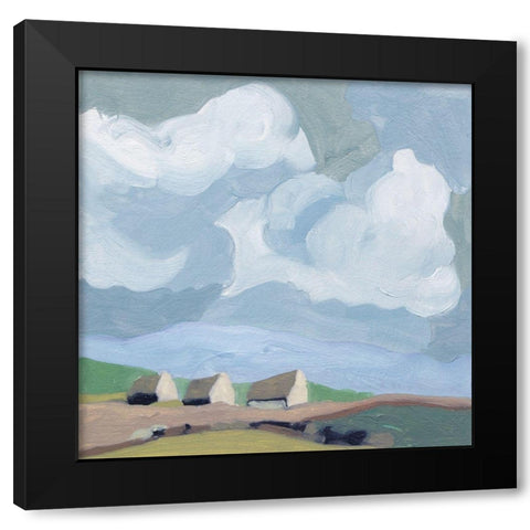 A Quiet Village III Black Modern Wood Framed Art Print with Double Matting by Wang, Melissa