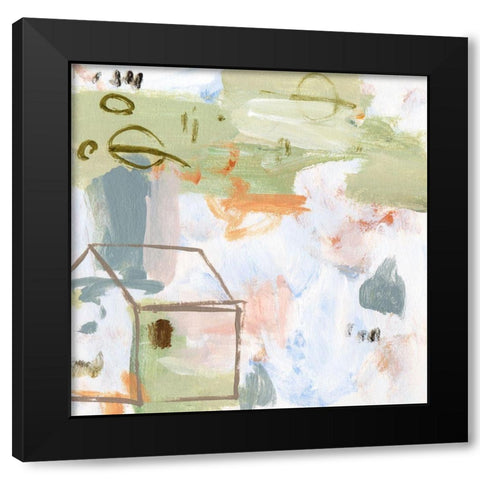 Hopscotch Doodles III Black Modern Wood Framed Art Print with Double Matting by Wang, Melissa