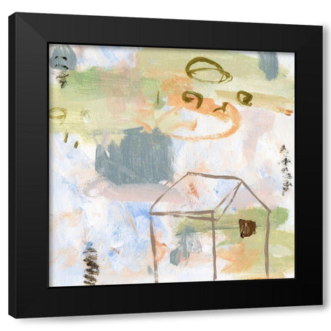 Hopscotch Doodles IV Black Modern Wood Framed Art Print with Double Matting by Wang, Melissa