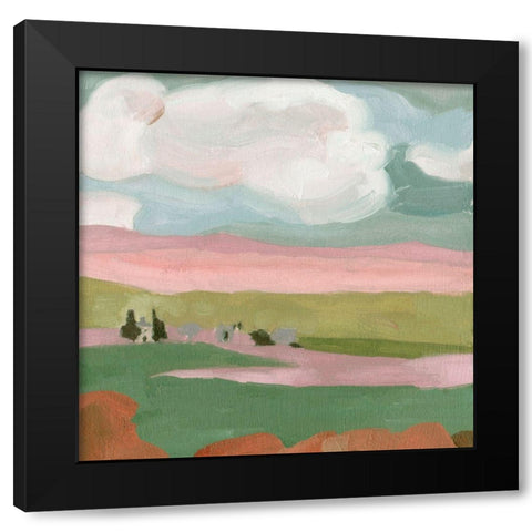 Violet Fields I Black Modern Wood Framed Art Print with Double Matting by Wang, Melissa
