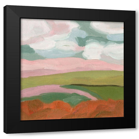 Violet Fields II Black Modern Wood Framed Art Print with Double Matting by Wang, Melissa