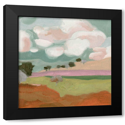 Violet Fields IV Black Modern Wood Framed Art Print with Double Matting by Wang, Melissa