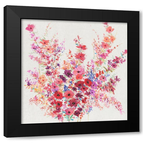 Flowers on a Vine I Black Modern Wood Framed Art Print by OToole, Tim