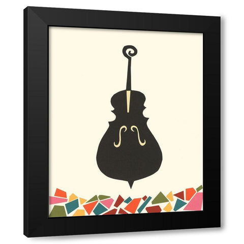 Cut Paper Instruments I Black Modern Wood Framed Art Print by Moore, Regina