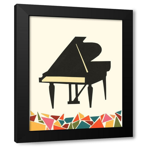 Cut Paper Instruments II Black Modern Wood Framed Art Print by Moore, Regina