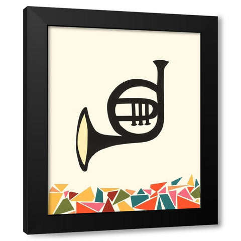 Cut Paper Instruments III Black Modern Wood Framed Art Print by Moore, Regina