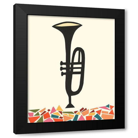 Cut Paper Instruments V Black Modern Wood Framed Art Print by Moore, Regina