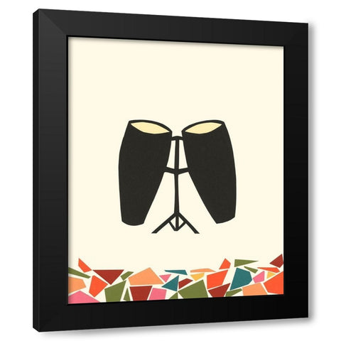 Cut Paper Instruments VI Black Modern Wood Framed Art Print by Moore, Regina