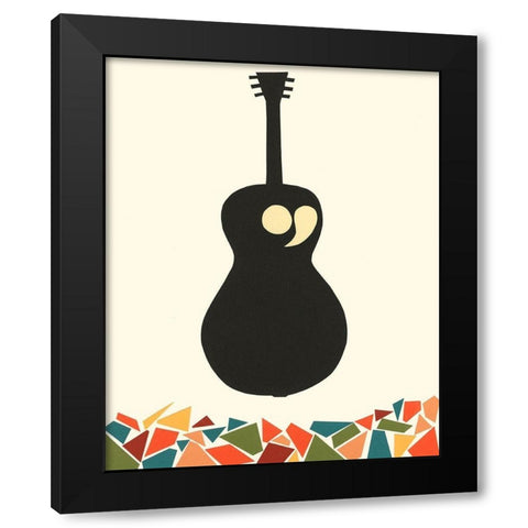 Cut Paper Instruments VIII Black Modern Wood Framed Art Print by Moore, Regina
