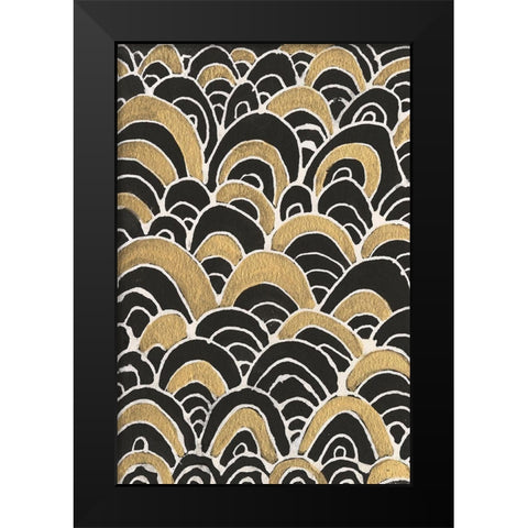 Gold Tested II Black Modern Wood Framed Art Print by Moore, Regina