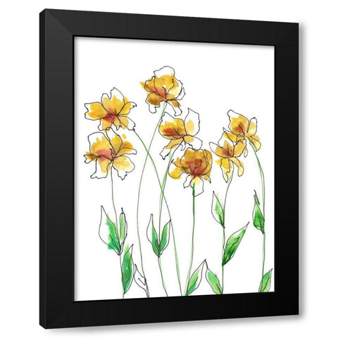 Amber Tulips I Black Modern Wood Framed Art Print with Double Matting by Moore, Regina