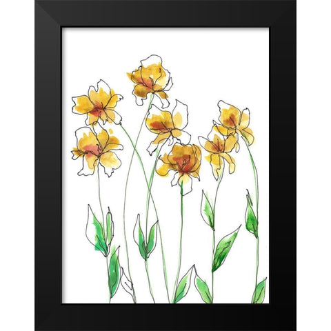 Amber Tulips I Black Modern Wood Framed Art Print by Moore, Regina