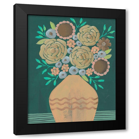 Flower Garden Bouquet II Black Modern Wood Framed Art Print with Double Matting by Moore, Regina