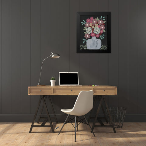 Bundle of Flowers I Black Modern Wood Framed Art Print by Moore, Regina