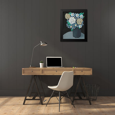 Gathering Floral I Black Modern Wood Framed Art Print by Moore, Regina