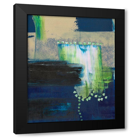 Blue Composite I Black Modern Wood Framed Art Print with Double Matting by Moore, Regina