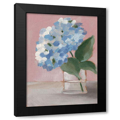 Single Hydrangea I Black Modern Wood Framed Art Print by Moore, Regina