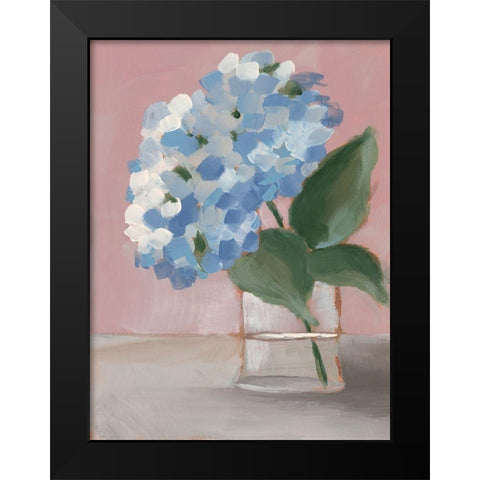 Single Hydrangea I Black Modern Wood Framed Art Print by Moore, Regina
