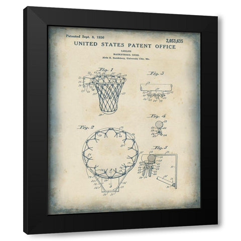Patented Sport VI Black Modern Wood Framed Art Print with Double Matting by Studio W