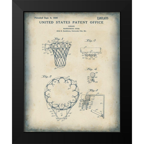 Patented Sport VI Black Modern Wood Framed Art Print by Studio W