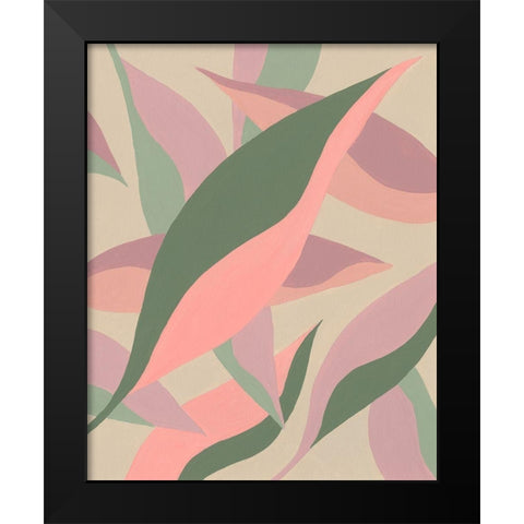 Elongated Leaves I Black Modern Wood Framed Art Print by Moore, Regina