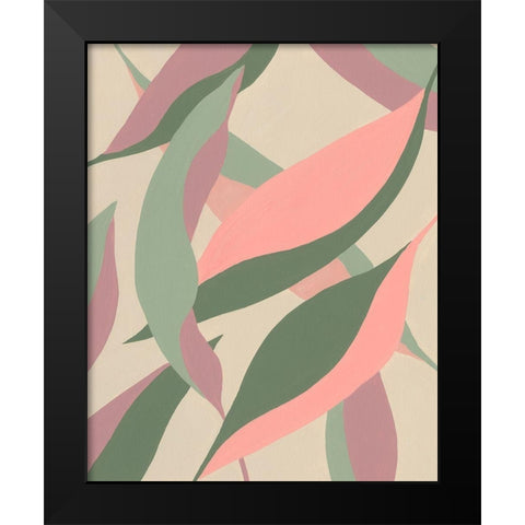 Elongated Leaves II Black Modern Wood Framed Art Print by Moore, Regina