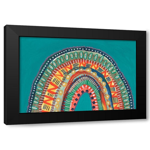 Boho Rainbow IV Black Modern Wood Framed Art Print with Double Matting by Moore, Regina